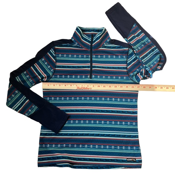 Kerrits youth unisex Fair Isle fleece Tech Top 1/4 zip pullover youth XL - Picture 4 of 9